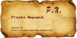 Proska Nepomuk névjegykártya